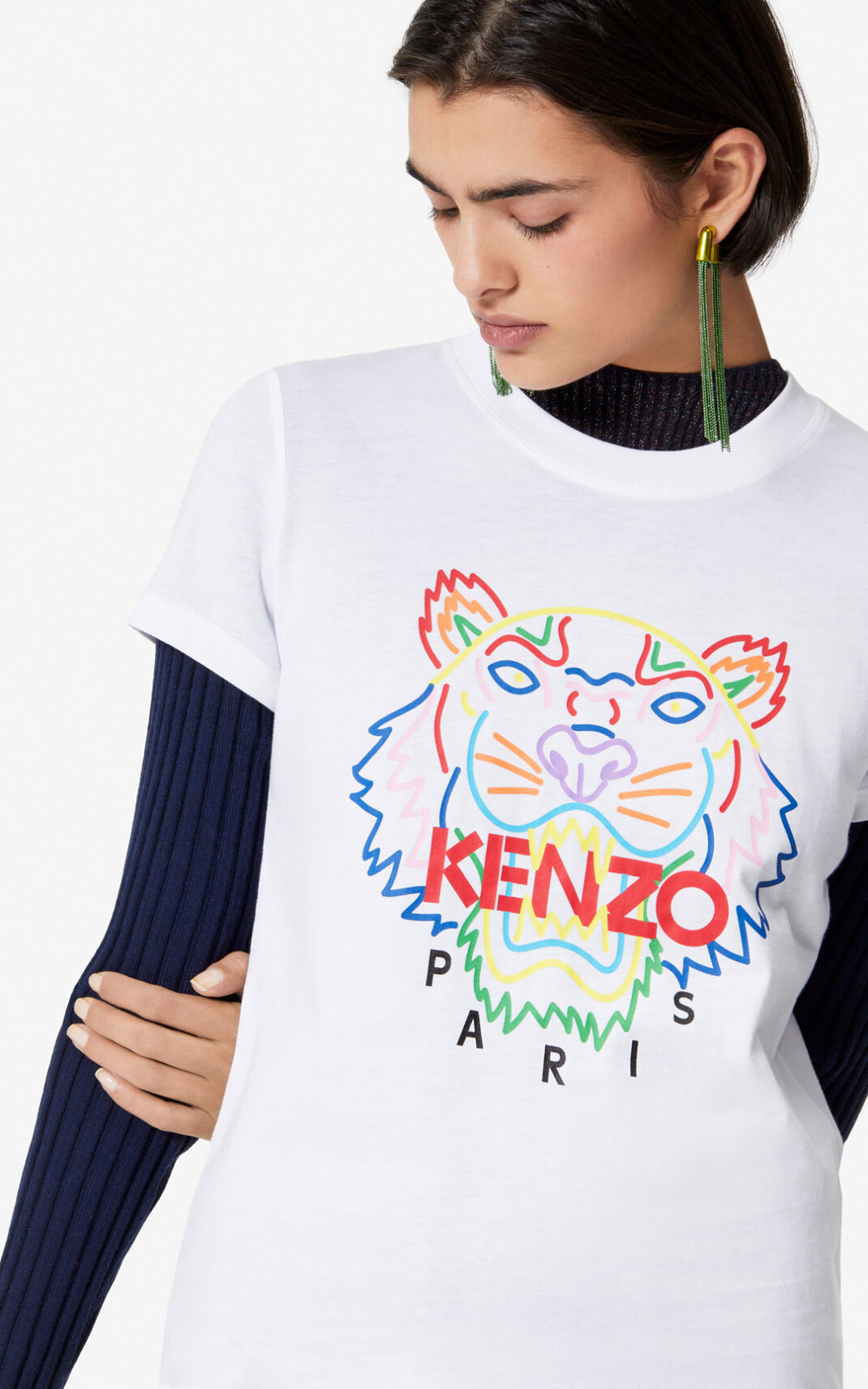 Kenzo Tiger T Shirt Dam | 90867-BITP